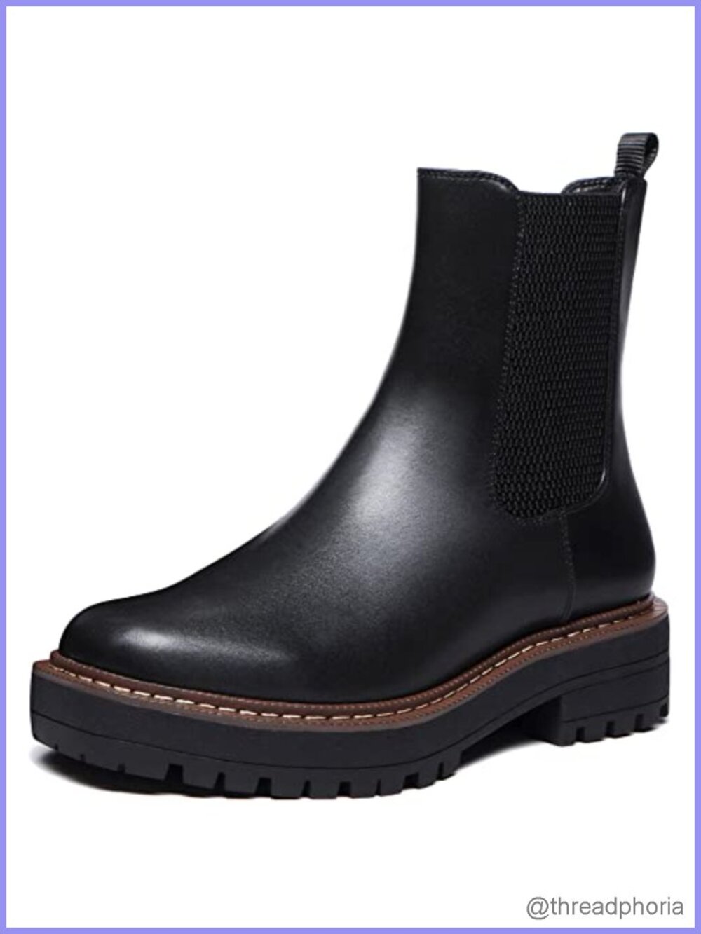 Women's Low Heel Chelsea Platform Ankle Boots PU Faux Sheepskin